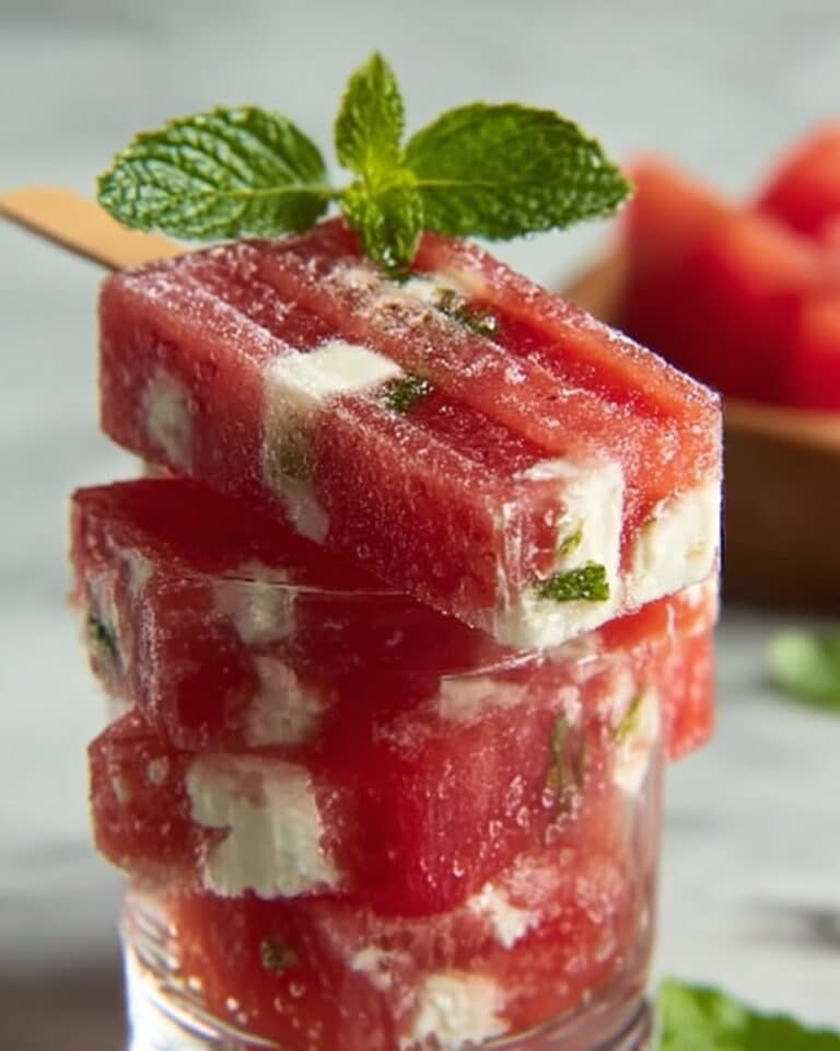 Refreshing Watermelon Popsicles with Coconut Milk and Mint Swirl Recipe