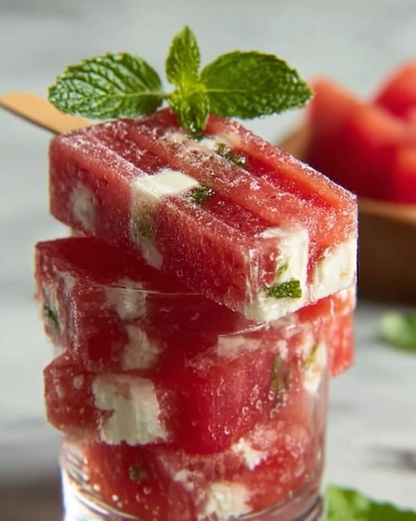 Refreshing Watermelon Popsicles with Coconut Milk and Mint Swirl Recipe