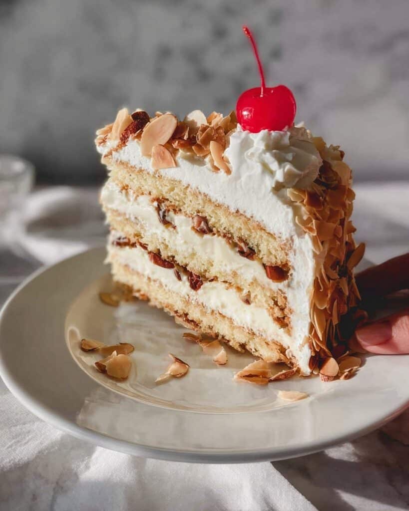 Creamy Greek Vanilla Almond Torte (Tourta Nougatina) Recipe