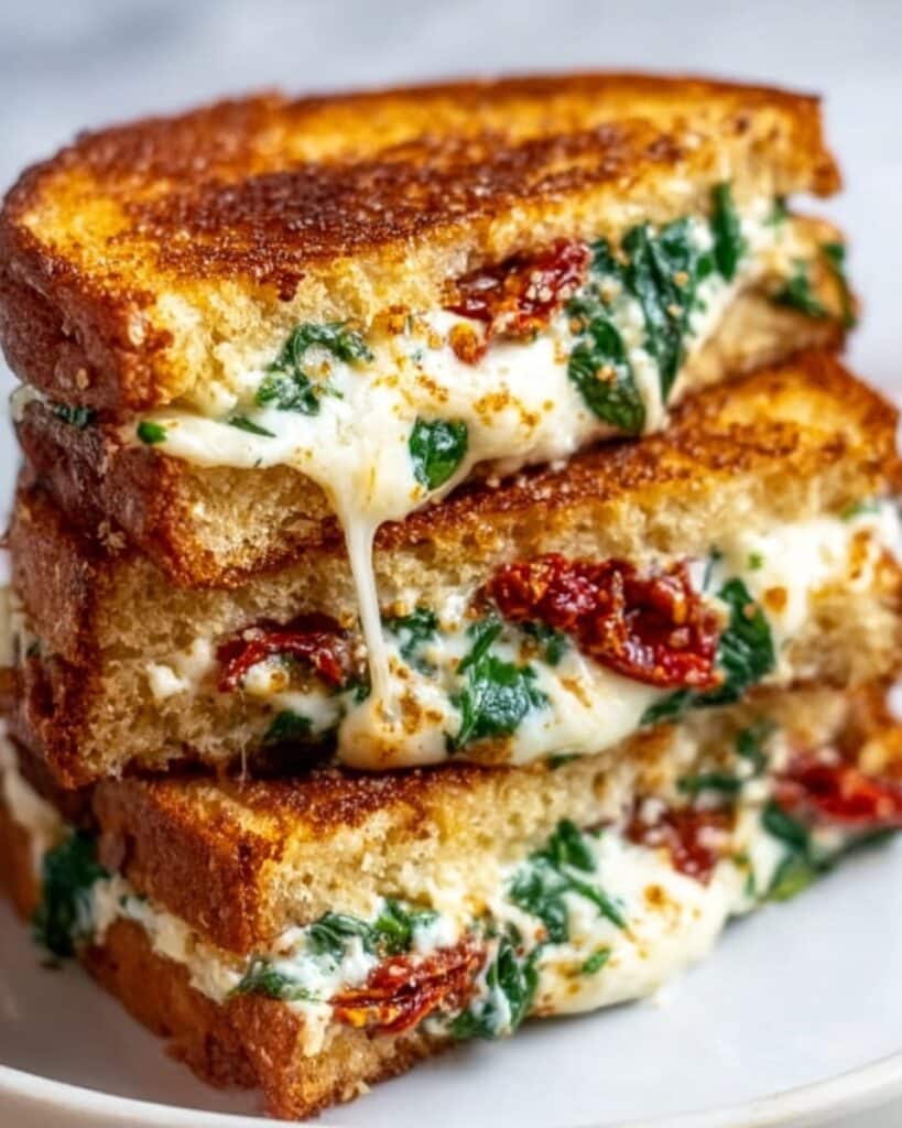 Sun-Dried Tomato, Spinach, and Ricotta Grilled Cheese Recipe