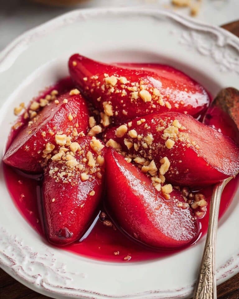 Poached Quince with Pomegranate and Cinnamon Recipe