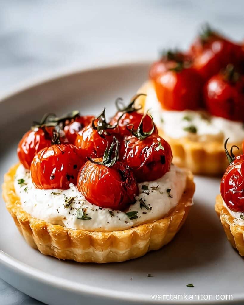 Mini Crispy Cherry Tomato and Stracciatella Tartlets Recipe