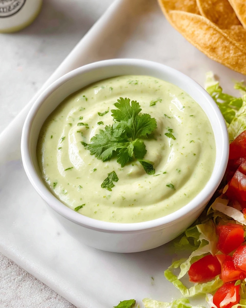 Large white bowl filled with creamy green avocado-based dip, garnished with fresh chopped cilantro leaves on top, served alongside a generous portion of crisp shredded lettuce, diced ripe tomatoes, and a full batch of crispy golden-brown baked taquitos arranged neatly around the bowl, all presented on a white marble surface with natural lighting, capturing a clean and appetizing food magazine hero shot, photo taken with an iphone --ar 4:5 --v 7