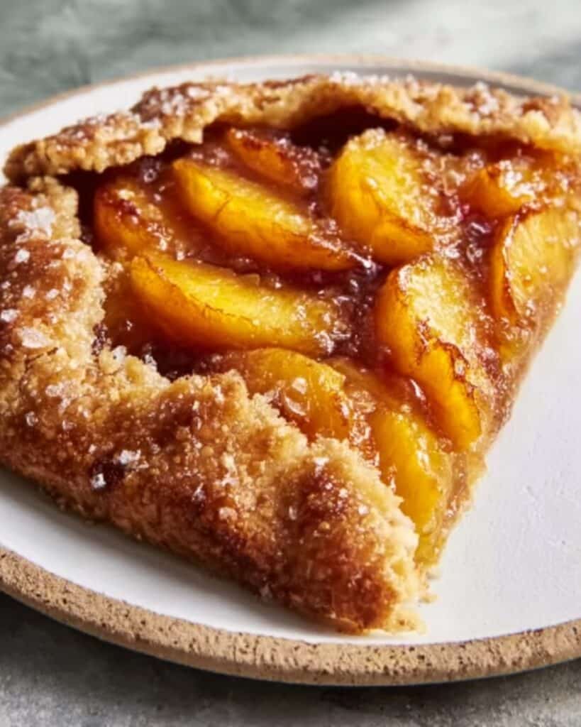 Perfect Fresh Peach Galette with Cardamom Frangipane and Honey Drizzle Recipe