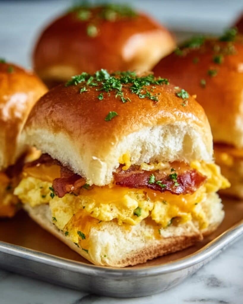 Breakfast Sliders with Sausage, Eggs, and Cheese Recipe