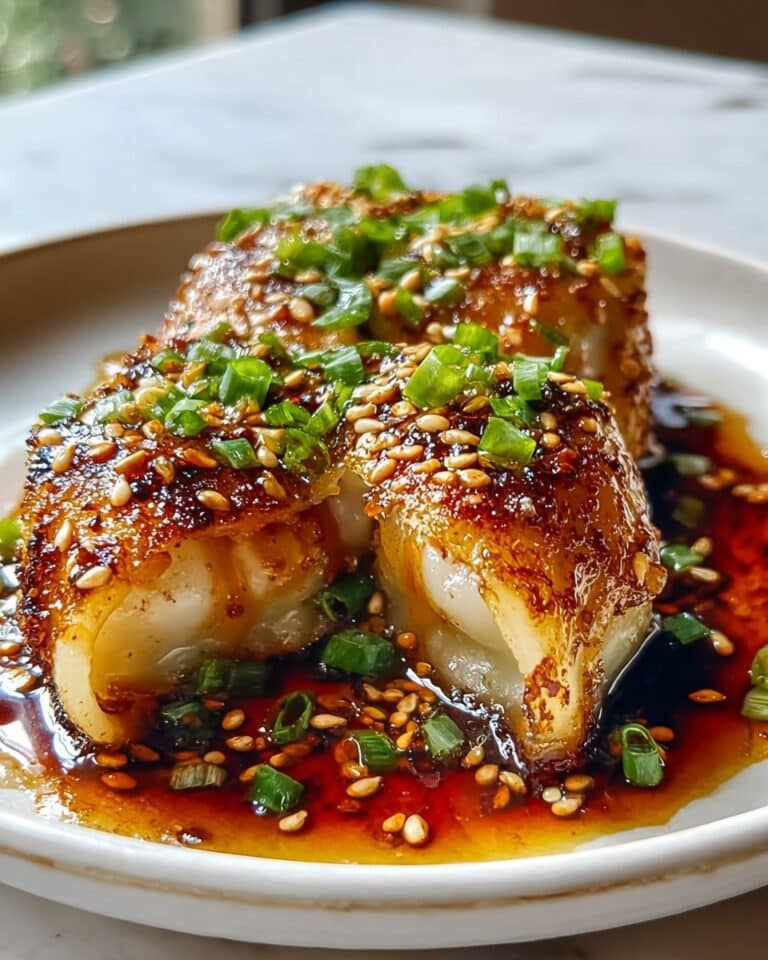 Chewy Potato Mochi Rolls with Sesame and Green Onions Recipe