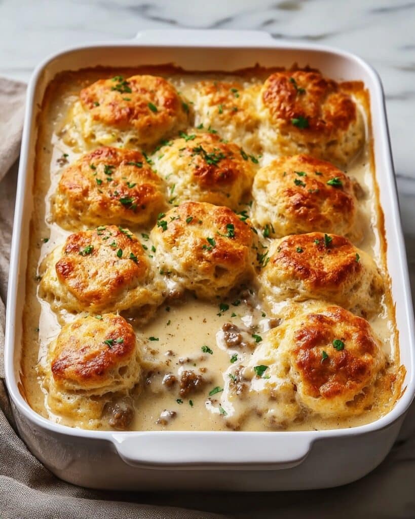 Cozy Crockpot Biscuits and Sausage Gravy Casserole Recipe